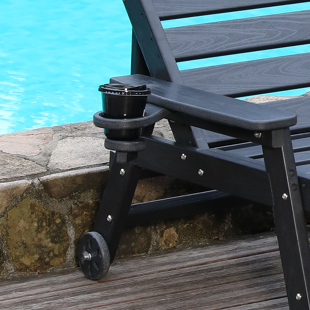 HDPE Chaise Lounge Chair Outdoor with Adjustable Backrest