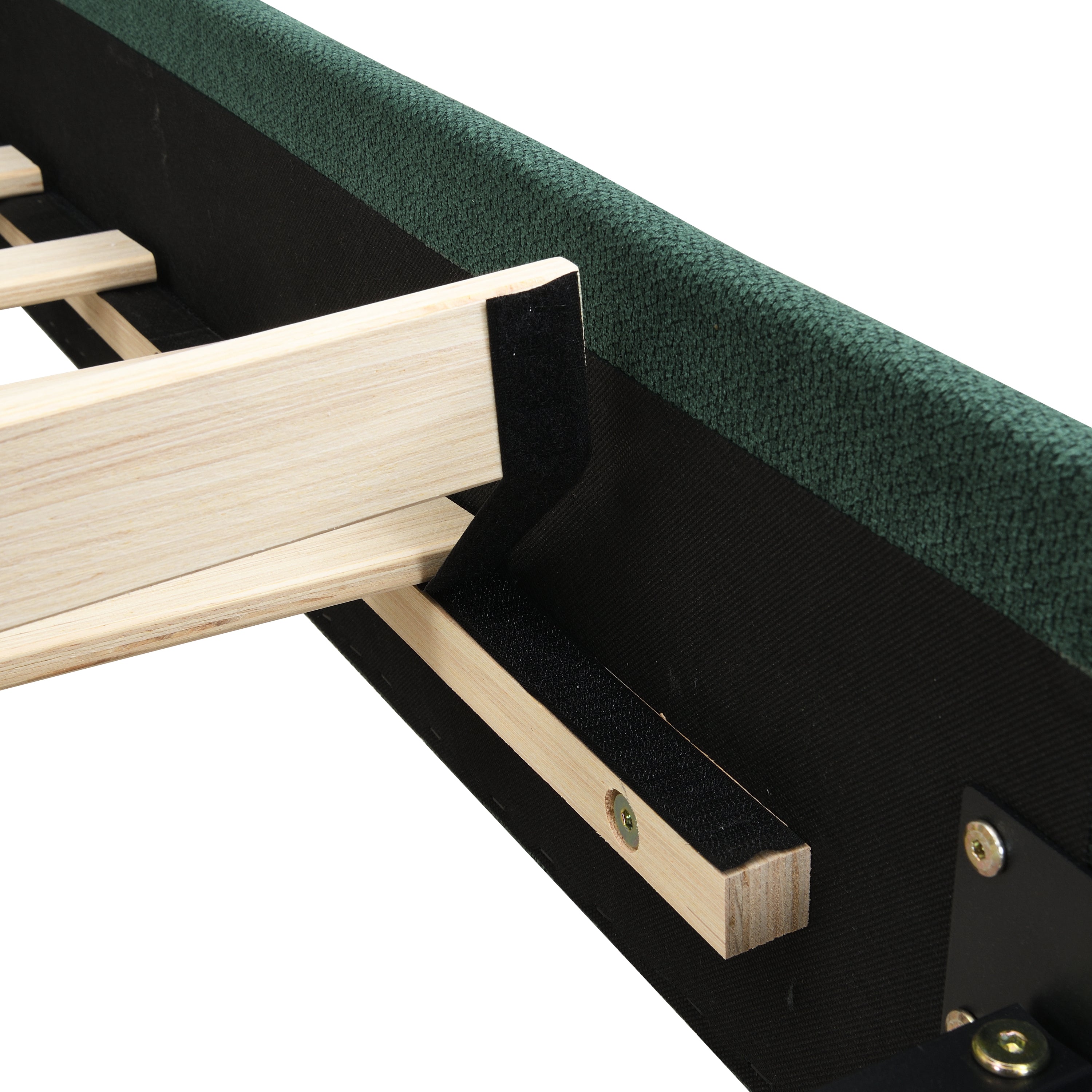 King Size Upholstered Platform Bed Frame with Rounded Corners
