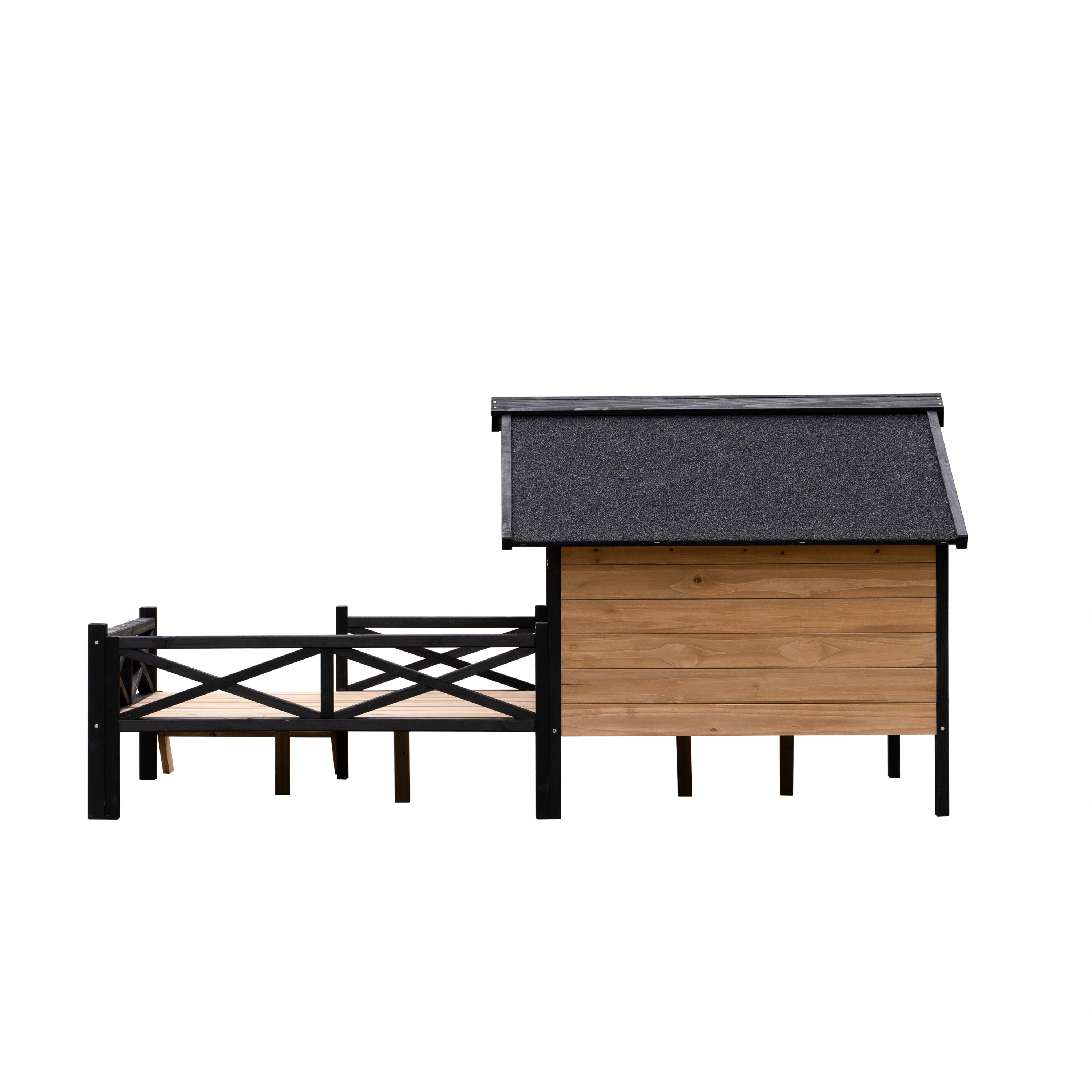 Outdoor Large Wooden Cabin House Style Dog Kennel with Porch