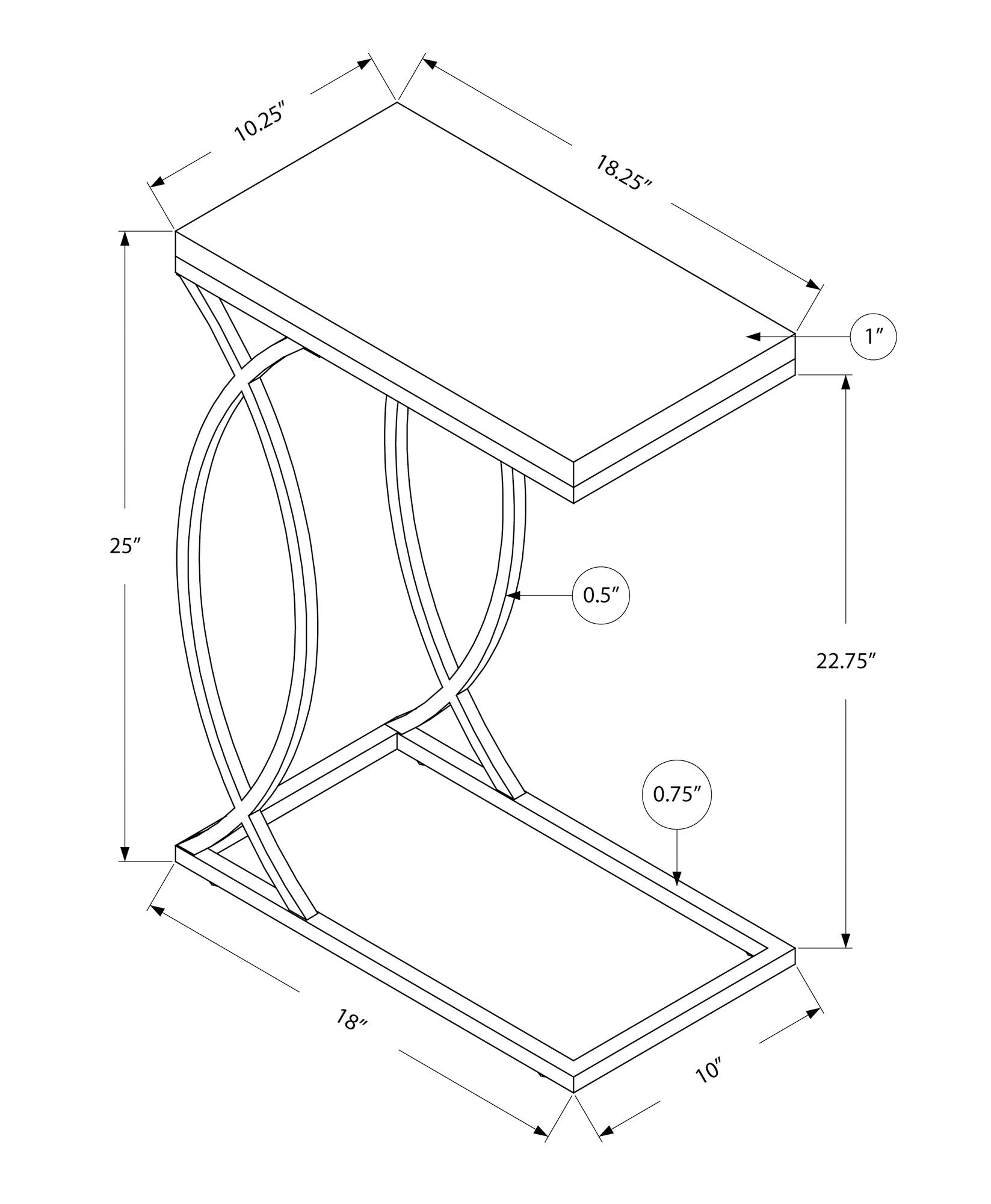 Accent Table, C-Shaped, Contemporary & Modern Design
