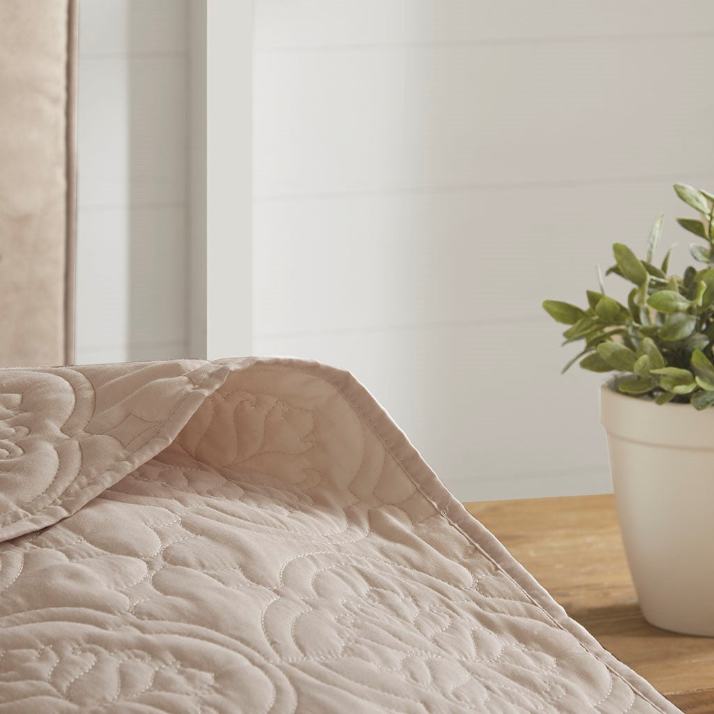 3 Piece Reversible Bedspread Set Khaki Full/Queen