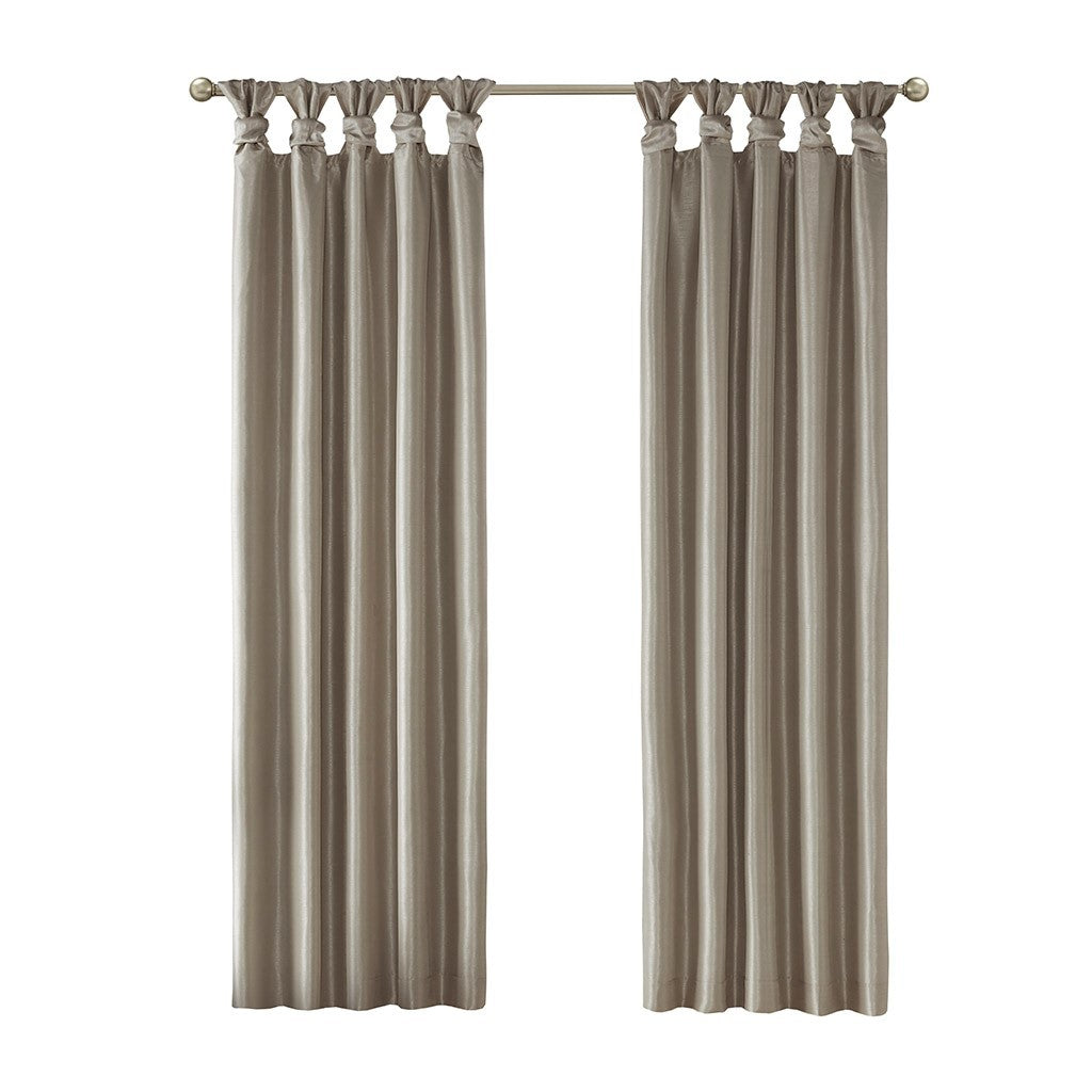 Twist Tab Total Blackout Window Curtain Panel Pewter 50x84