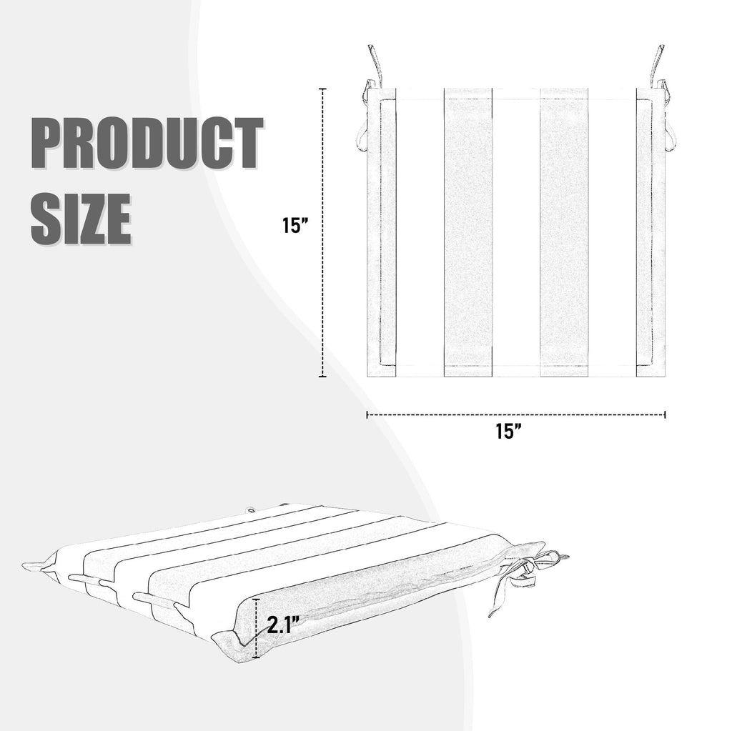 4PCS Outdoor Patio Seat Cushion Replacement with Ties