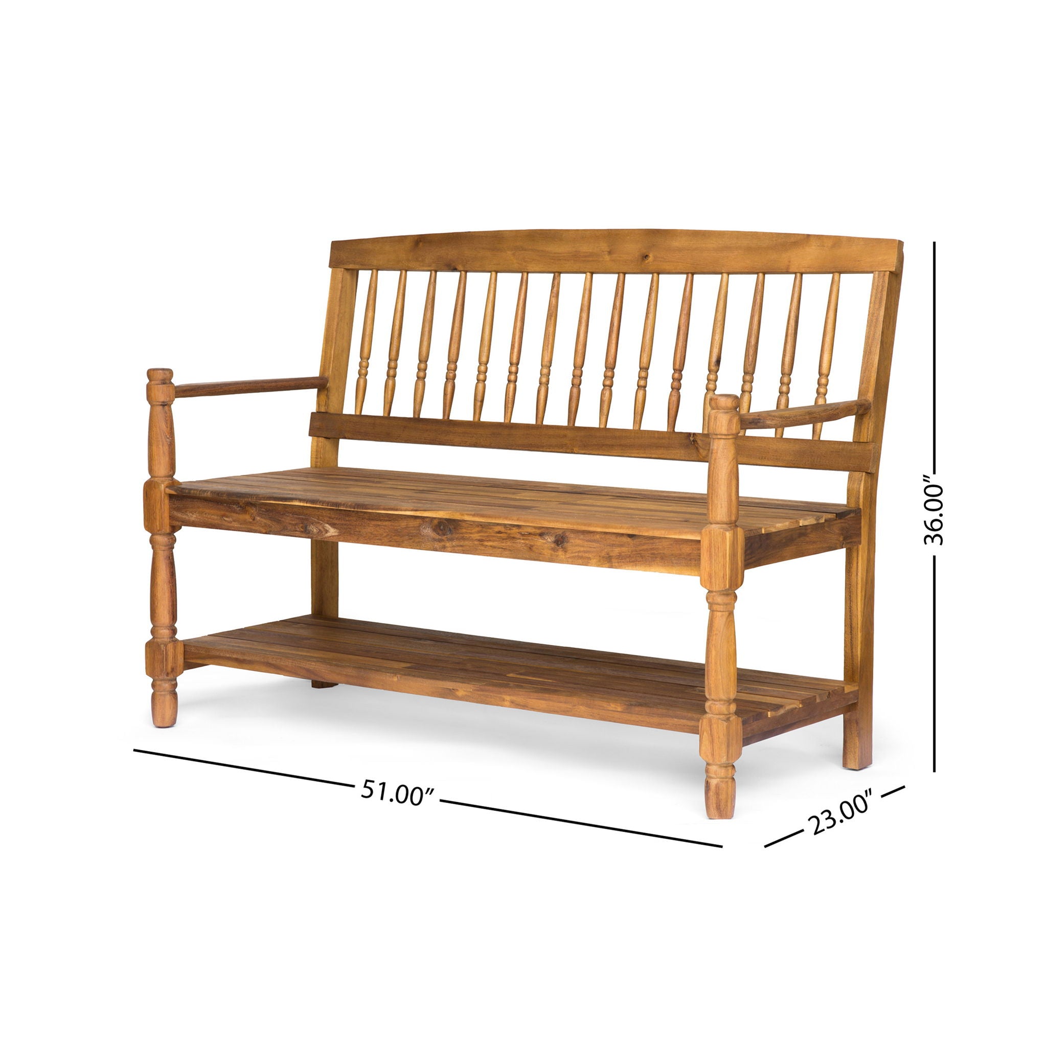 Imperial Bench With Built-In Shelf