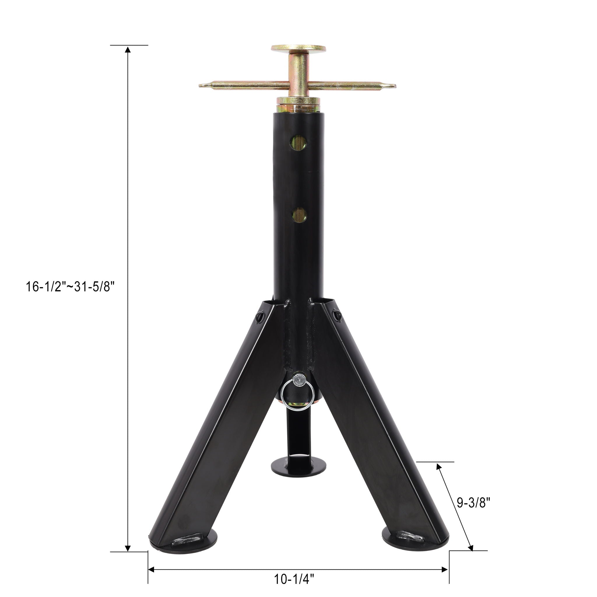 RV Adjustable Telescoping Stabilizer Jack Stand Supports 16" to 30" (Set of 2) - Black