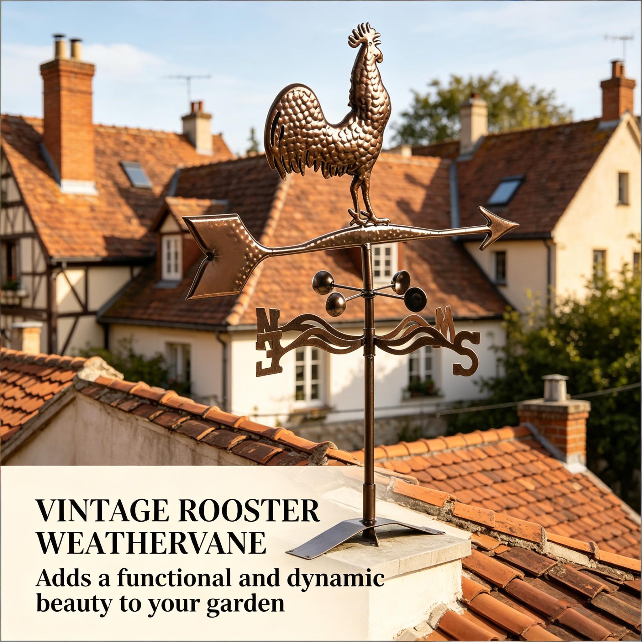 Roof Mount Wind Direction Indicator - Classic Rooster Weathervane