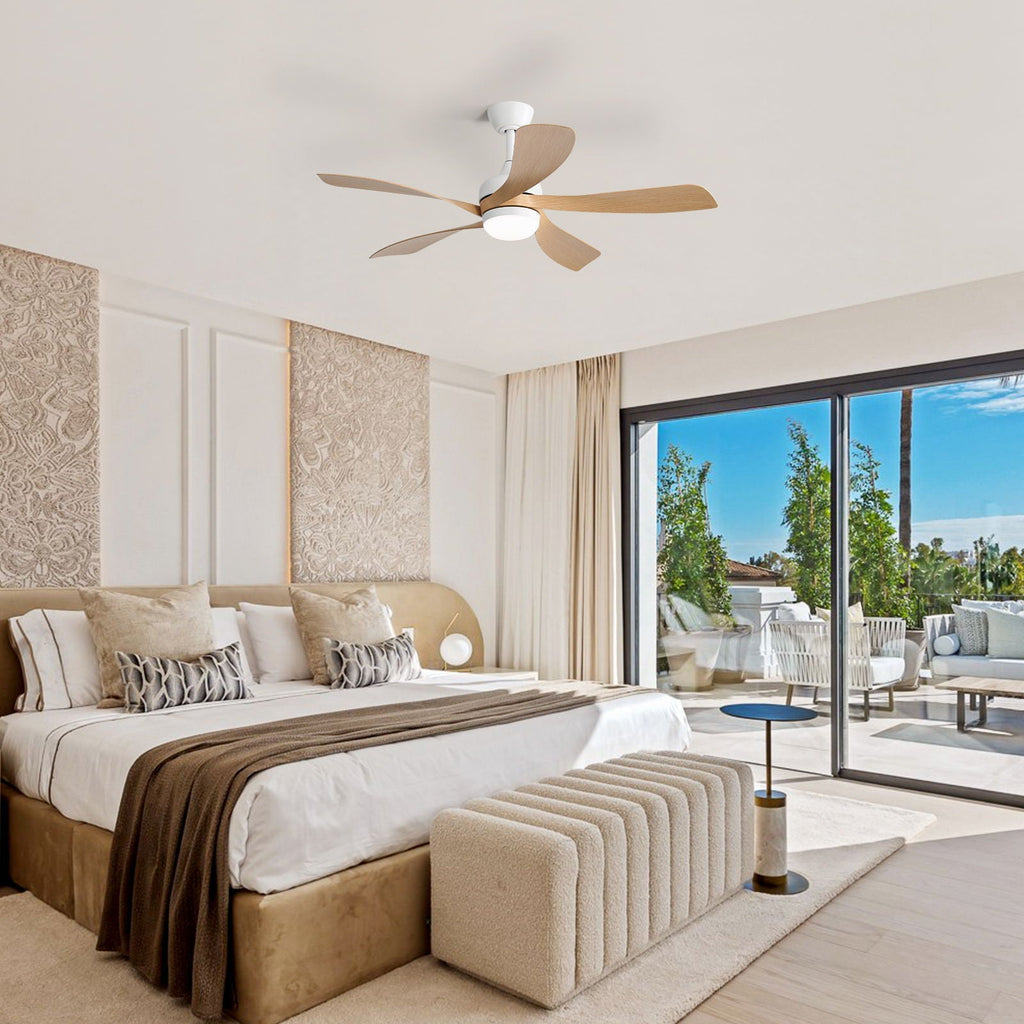 Ceiling Fan with DC Motor and Integrated Light