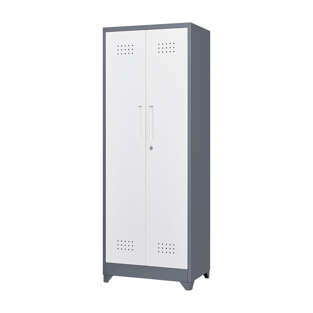 Lockers With Locking Doors, Adjustable Shelves, High Broom Tool Storage Cabinet