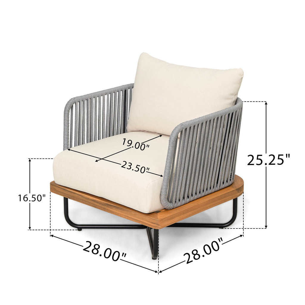 Lucca Outdoor Acacia Wood Chair