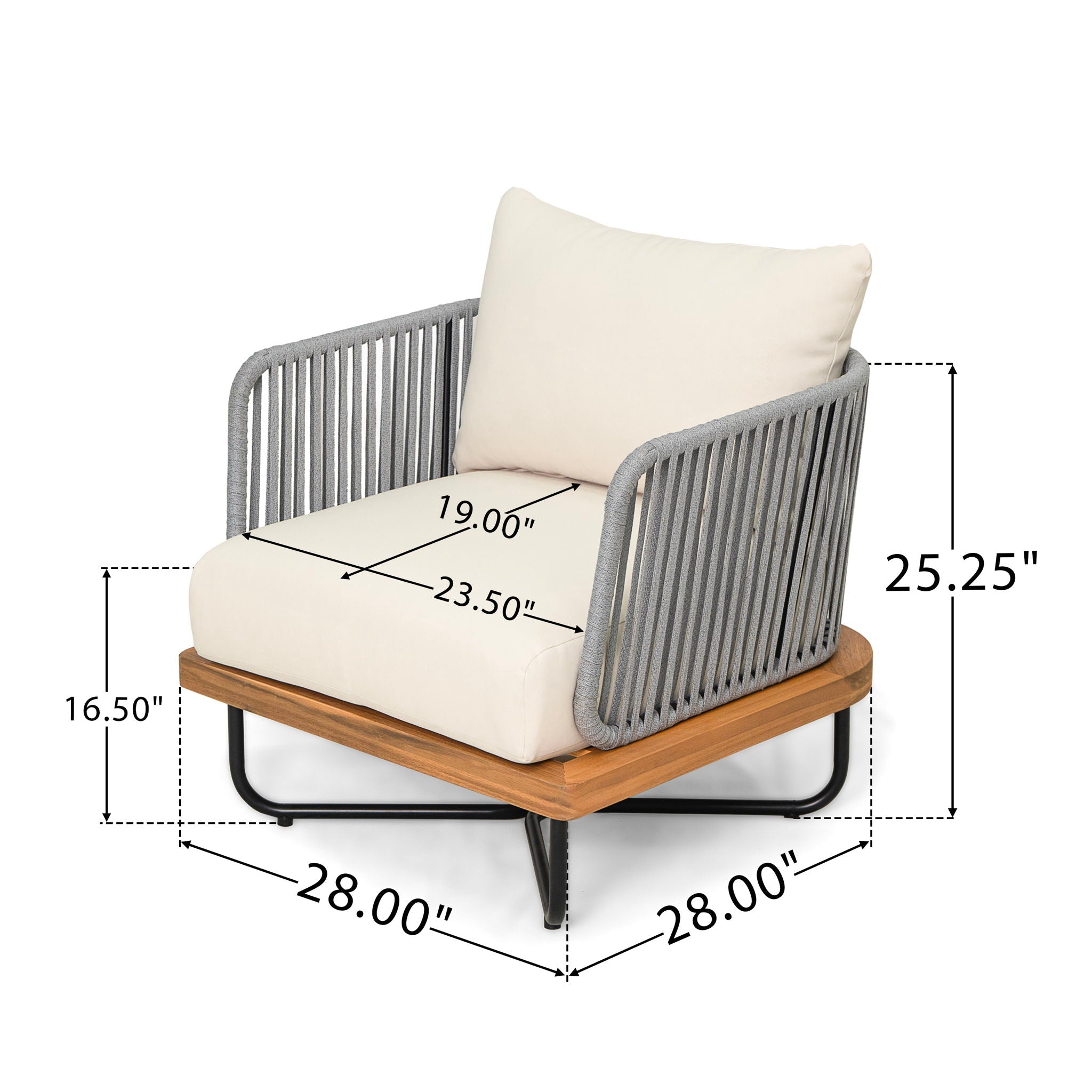 Lucca Outdoor Acacia Wood Chair