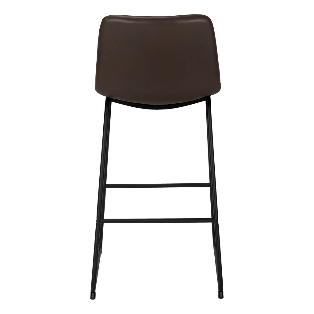 Bar Height Office Chair with Curved Backrest and Leather-Look Upholstery