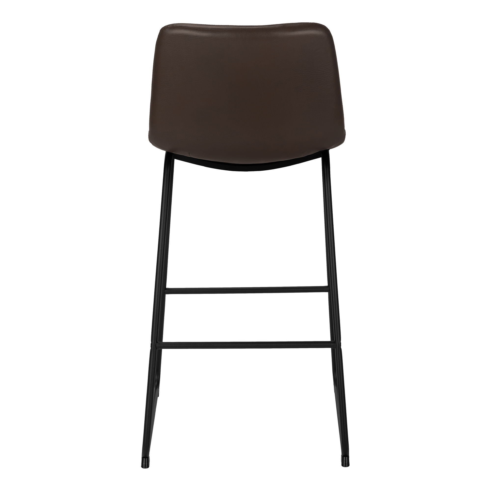 Bar Height Office Chair with Curved Backrest and Leather-Look Upholstery