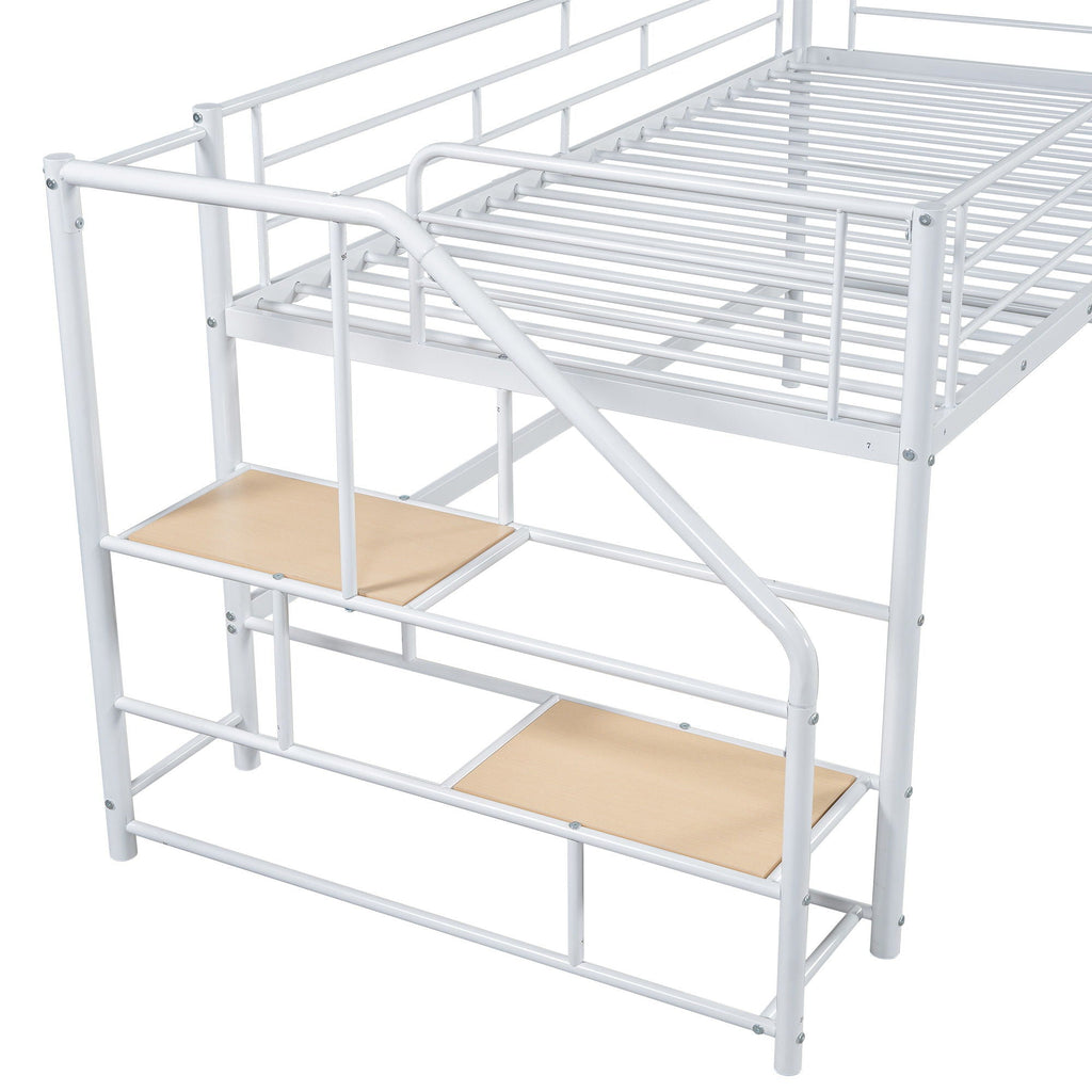 Loft Bed With Storage Stairs And Metal Frame