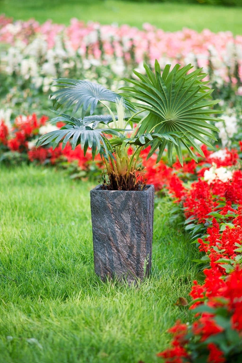 9.4x9.4x18.1' Cement Planter Large, Indoor Outdoor Garden Functional Decor