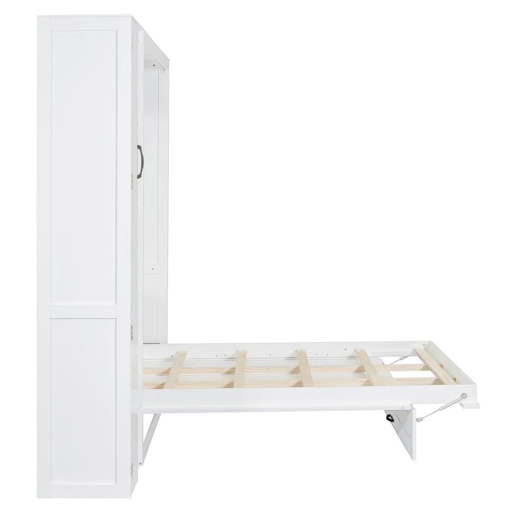 Murphy Wall Bed With Shelves, Wardrobe And LED Lights