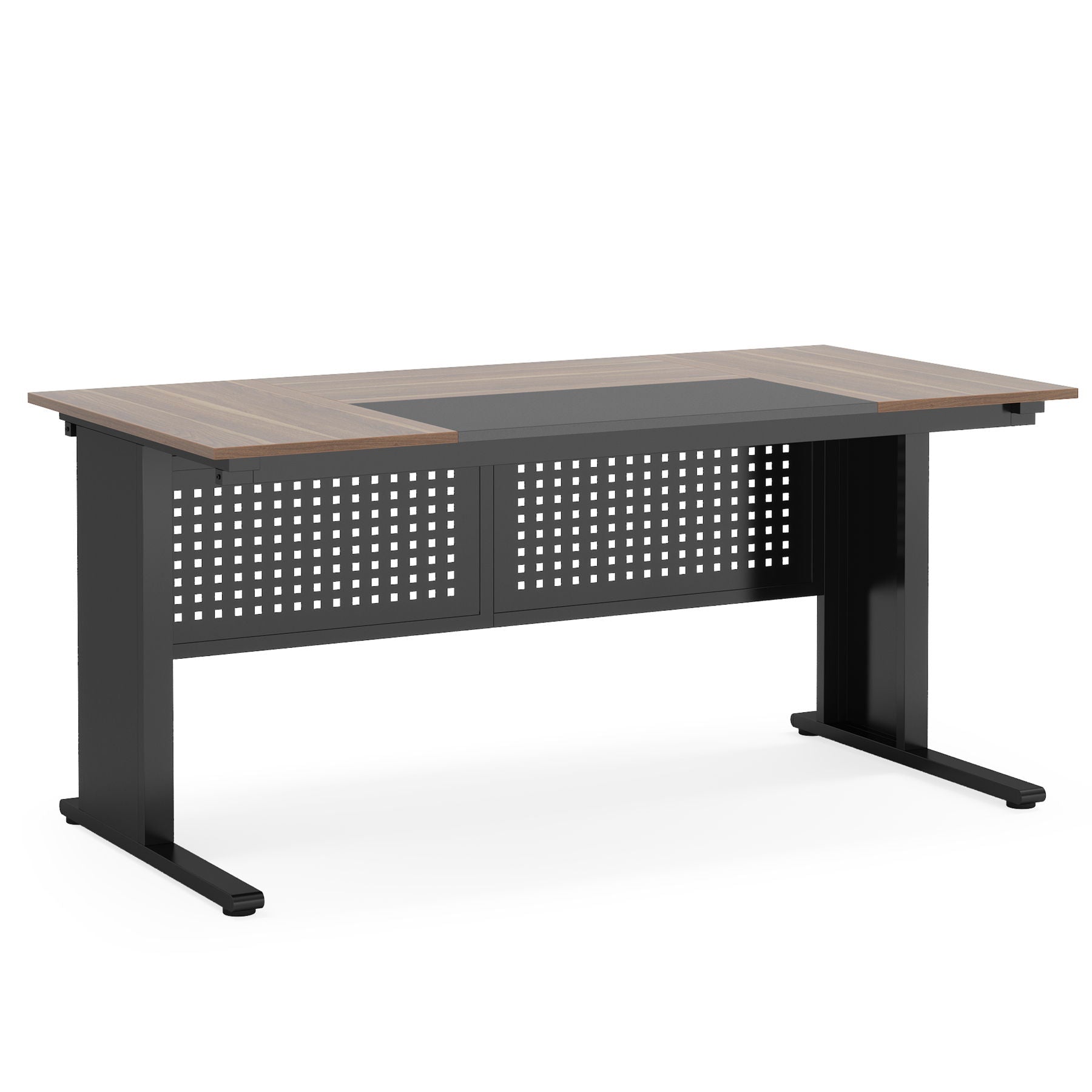 L-Shaped Executive Desk With File Cabinet, Office Workstation With Drawers, Shelves & Storage