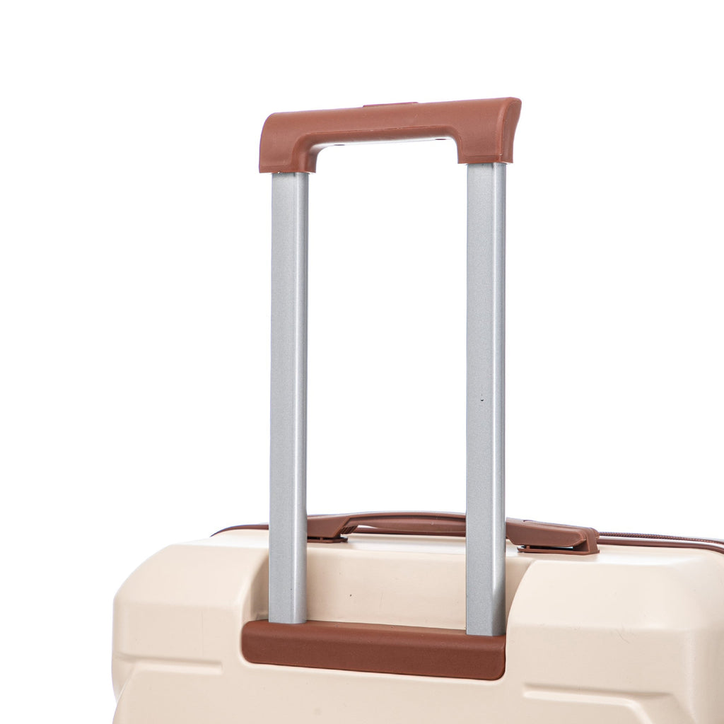 3-Piece ABS Spinner Wheel Luggage Set 20"/24"/28" Beige
