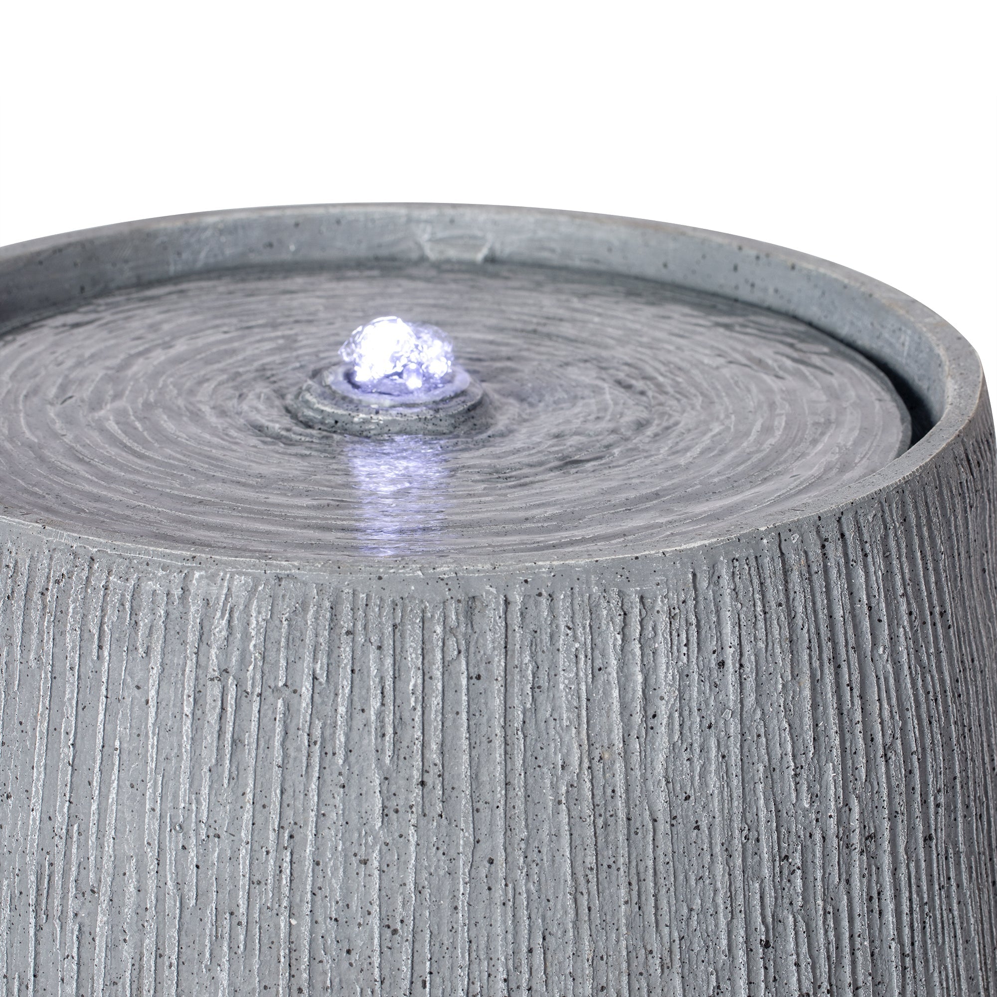 12.99" Gray Polyresin Outdoor Water Fountain with LED Light