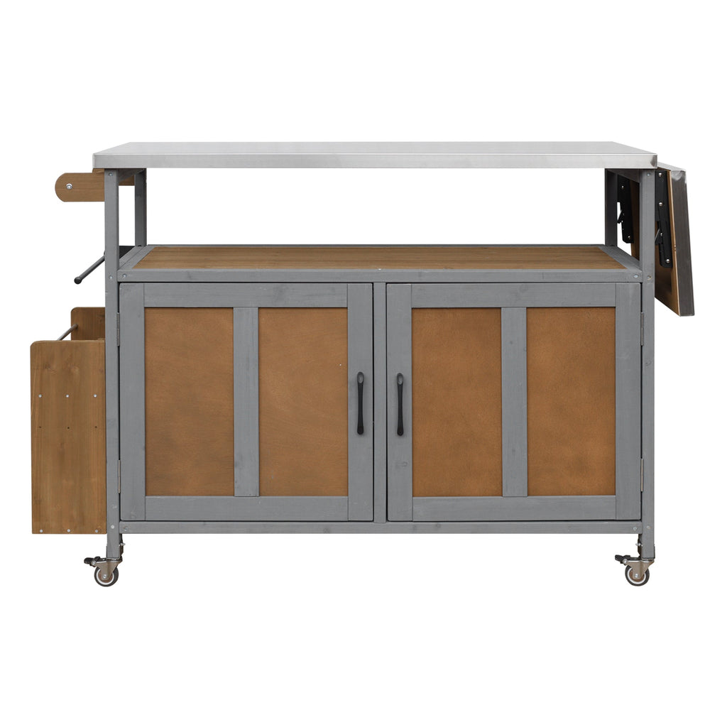 Foldable Outdoor Kitchen Island Patio Mobile Kitchen Cart