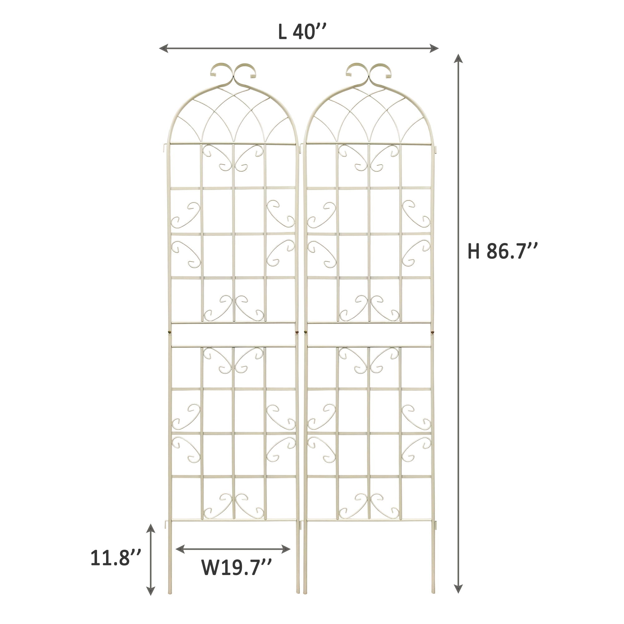 Metal Garden Rustproof Trellis For Climbing Plants Outdoor Flower Support