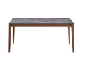 Bevis Engineered Stone Top Dining Table - Walnut