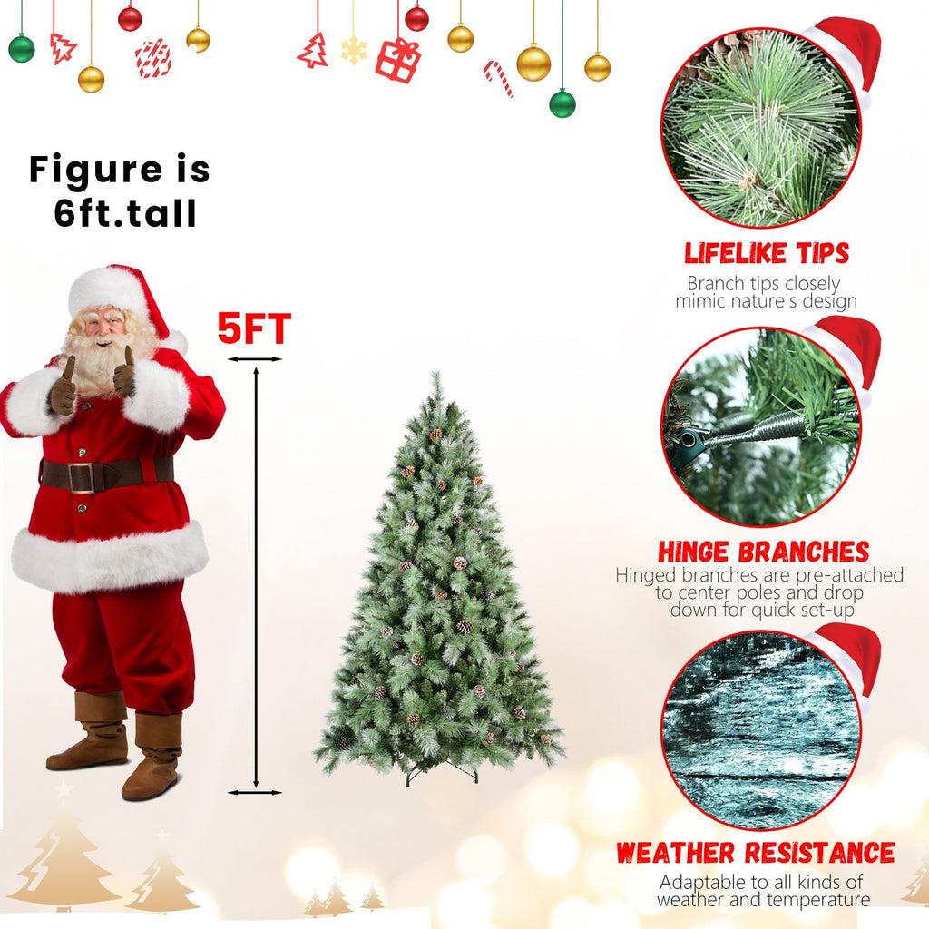 8 Ft The Full-Bodied Pre-Decorated Pinecone Christmas Tree