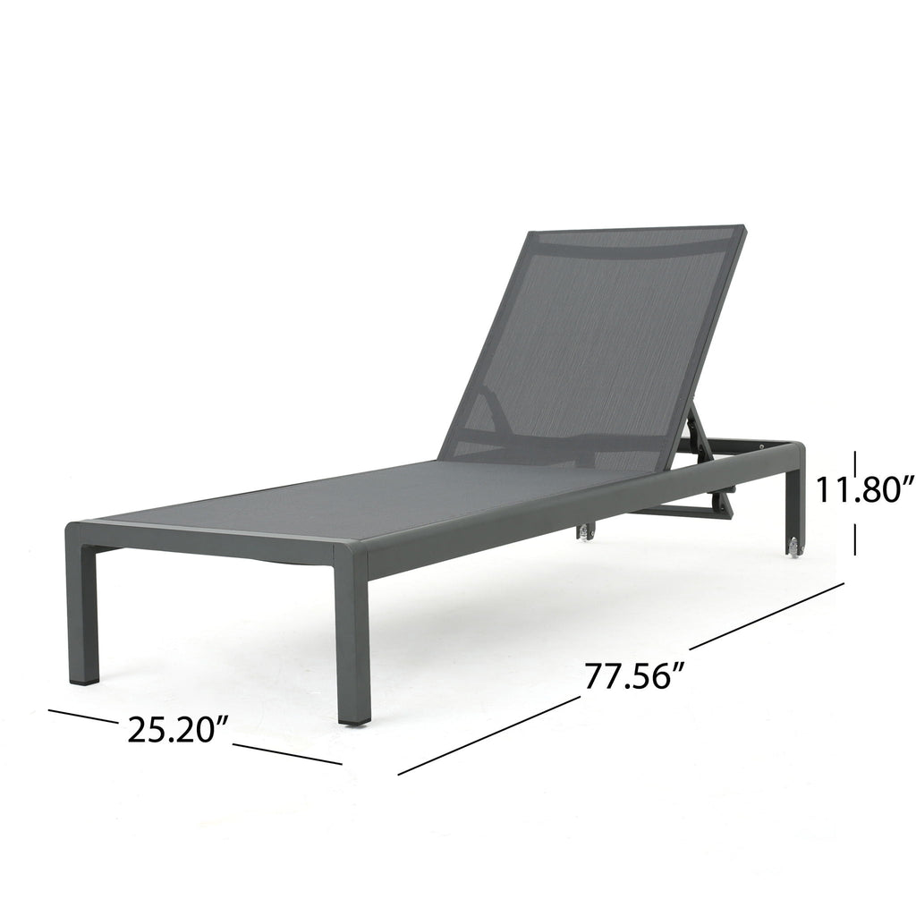 Outdoor Patio Chaise Lounge with 5 Reclining Positions
