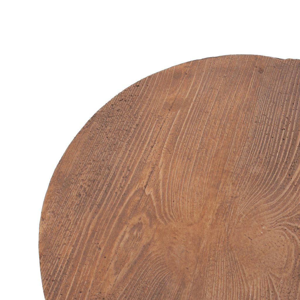 Iris Outdoor Patio Three-Legged Wood-Grain Side Table