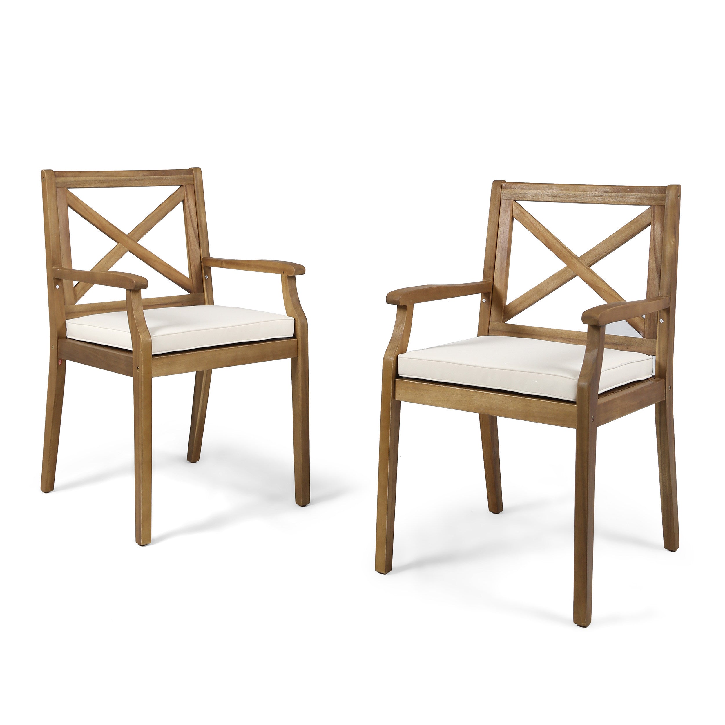 Perla Dining Chair 2-Piece Set with Cream Cushions