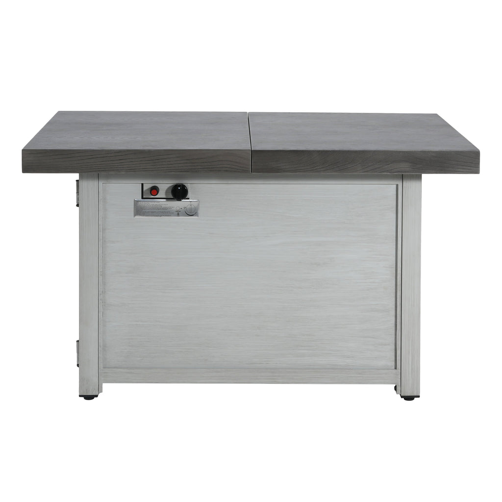 Extendable Rectangle Aluminum Alloy Fire Pit Table, 50,000 BTU