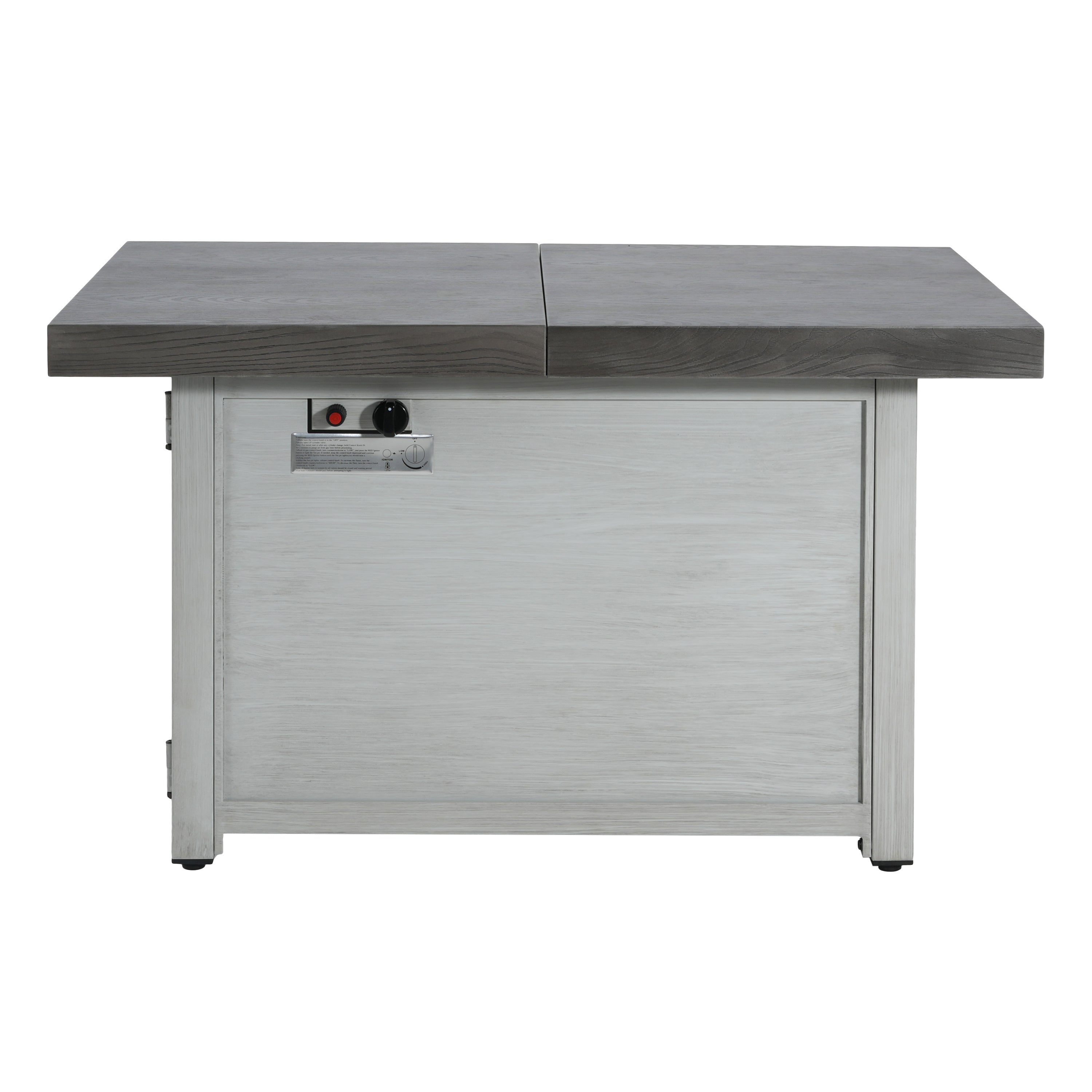 Extendable Rectangle Aluminum Alloy Fire Pit Table, 50,000 BTU