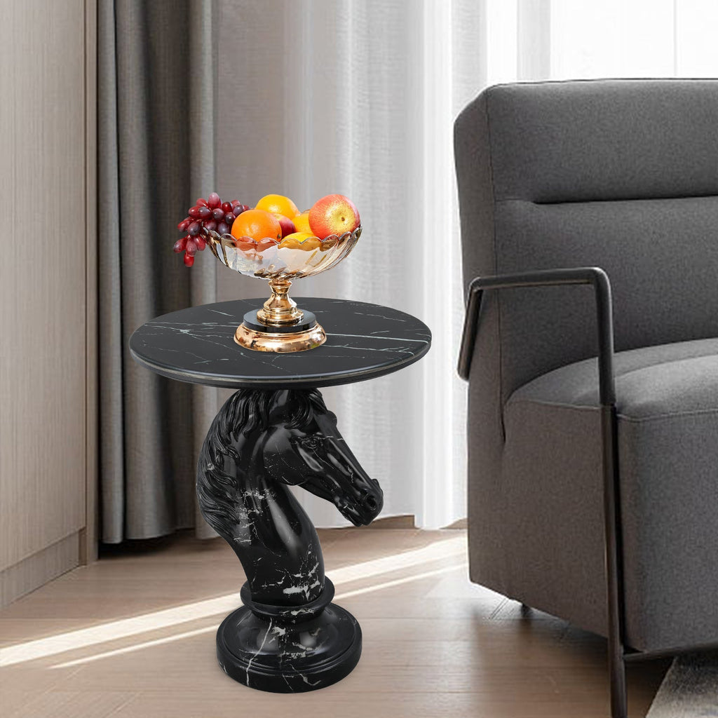 Horse Head Accent Table Animal Statue End Table