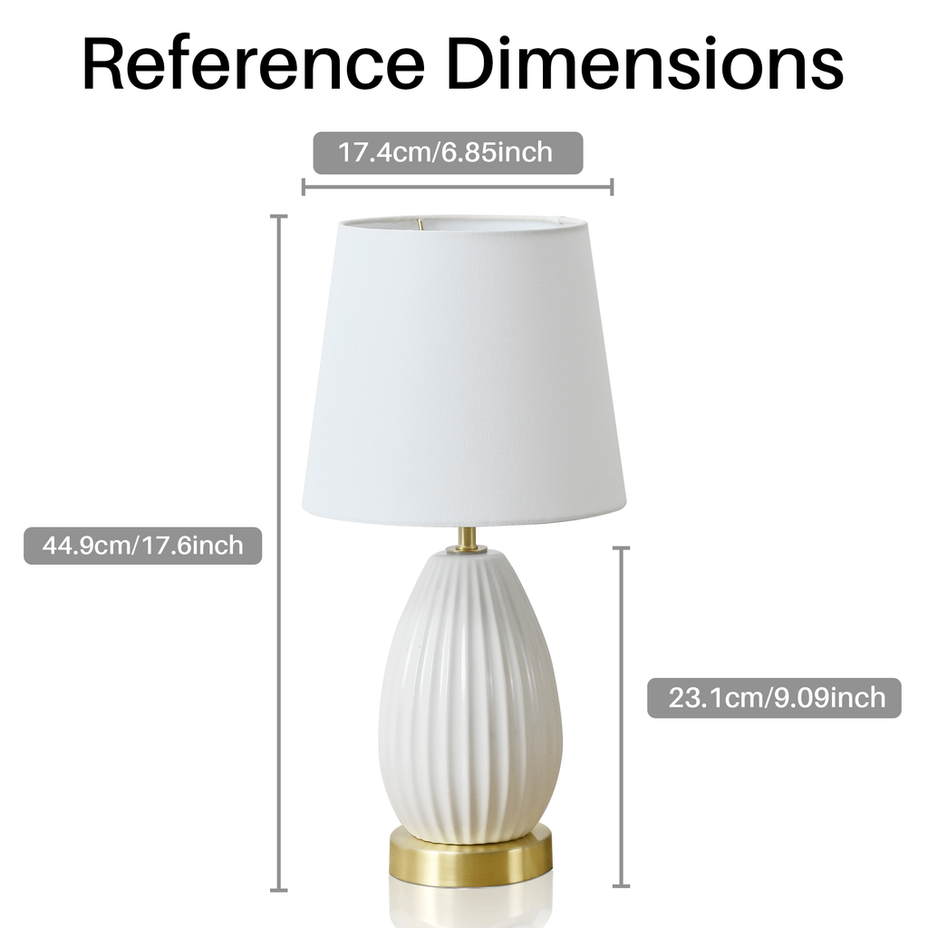 18-Inch Set of 2 Table Lamps, Antique Brass and White Finish