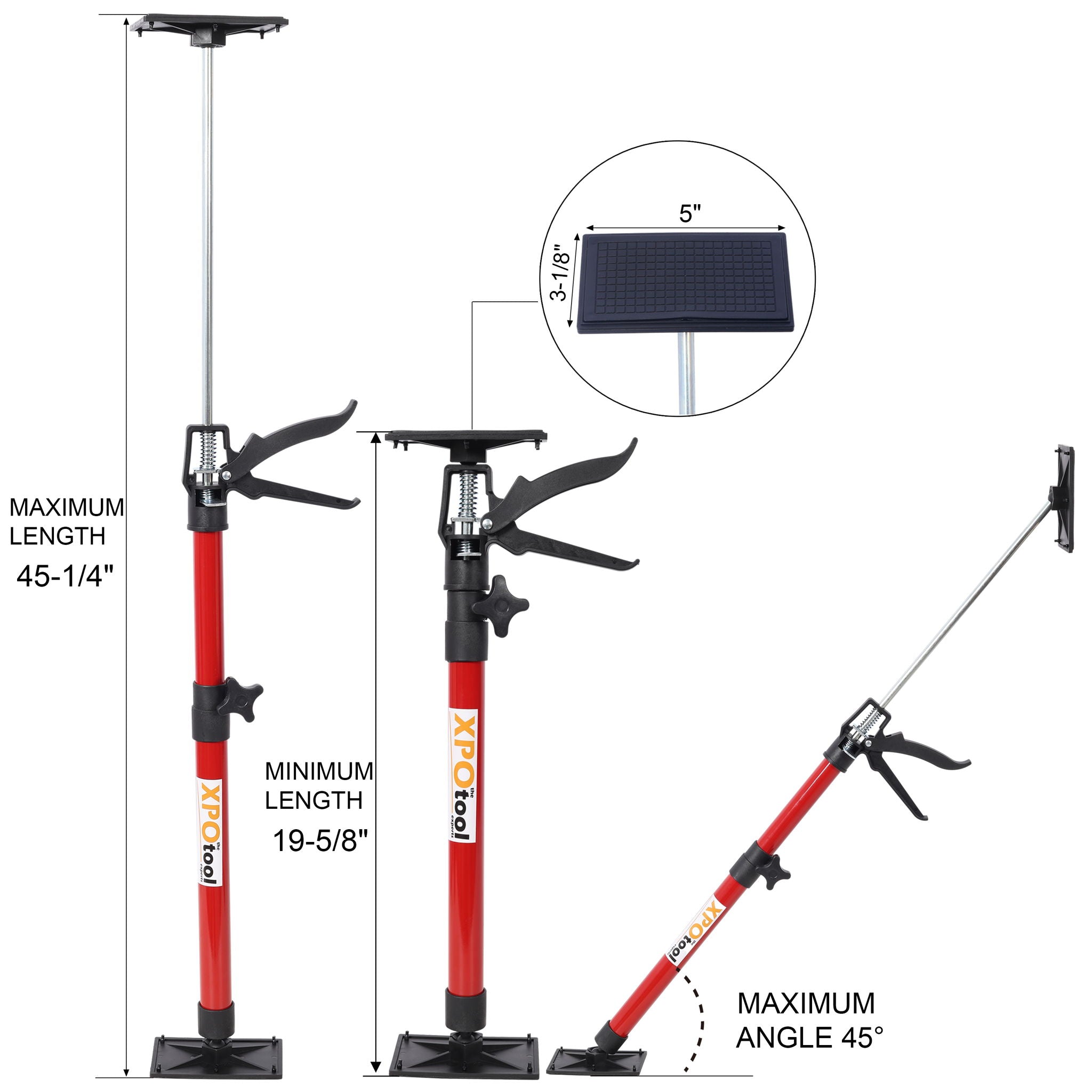 Adjustable Support Pole System for Drywalls and Cabinets with Carry Bag
