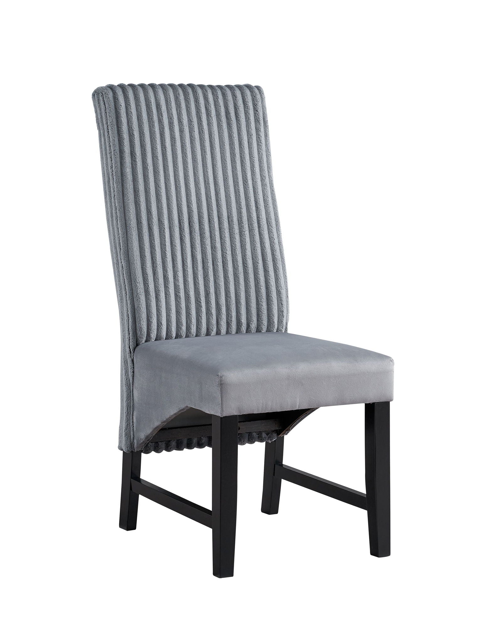 Kini Corduroy Side Chair (Set of 2) - Black / Gray