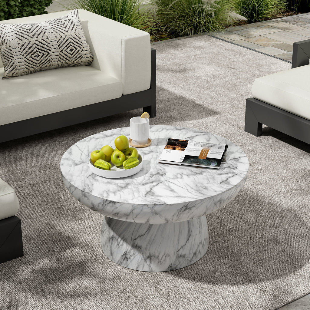 MGO Faux Marble Coffee Table for Indoor and Outdoor Use
