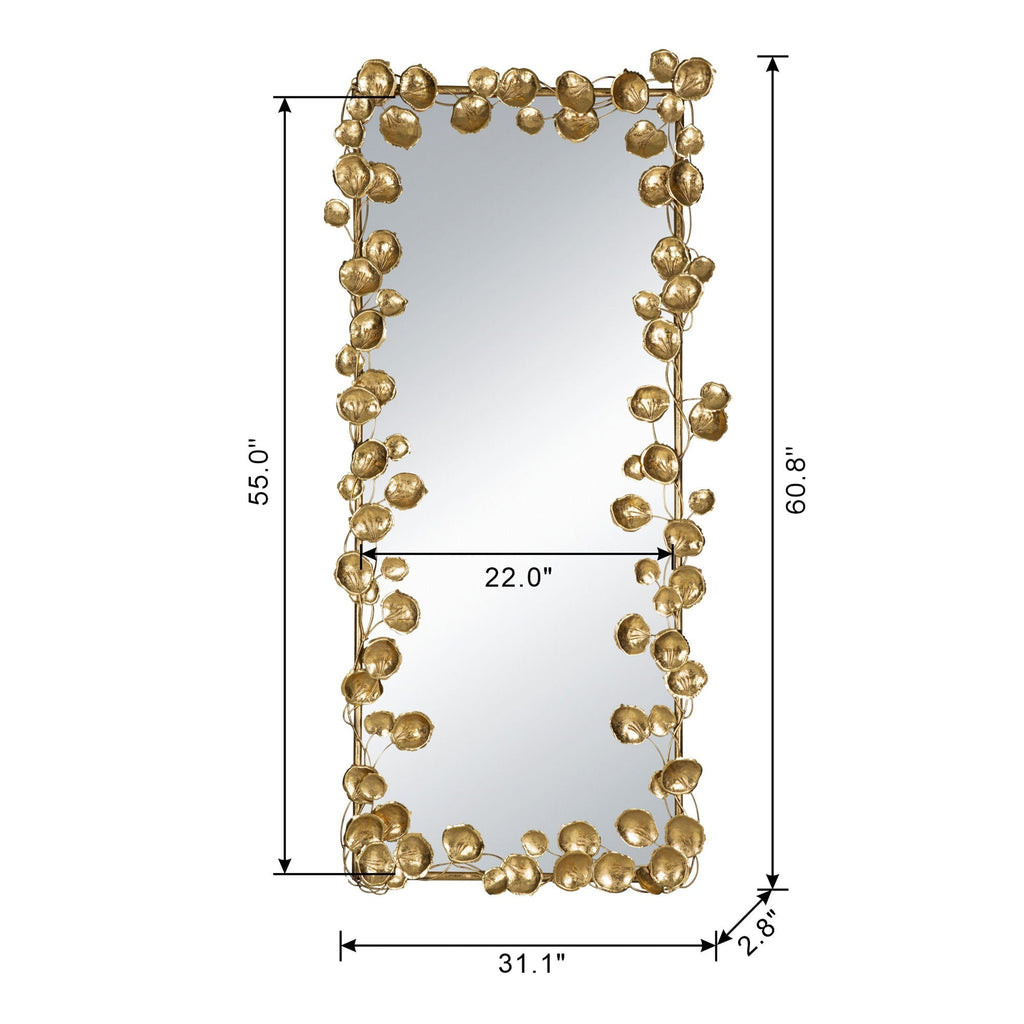 Full Length Mirror with Gold Leaf Accents