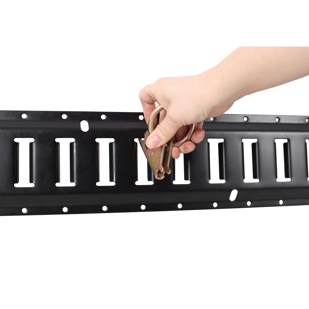 Heavy Duty E Track Tie-Down Rail Kit with O-Ring Anchors and Rope Tie Offs