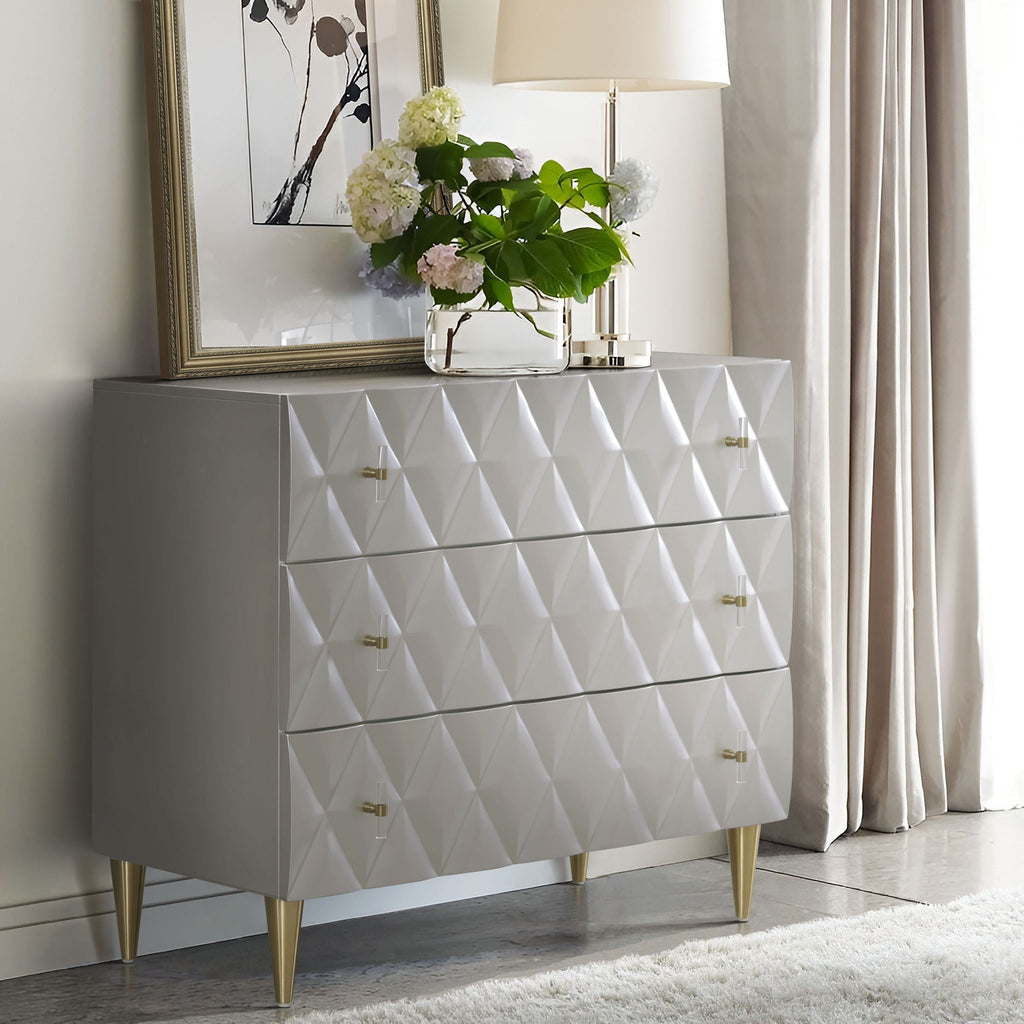 Anson Console Cabinet - Silver / Champagne