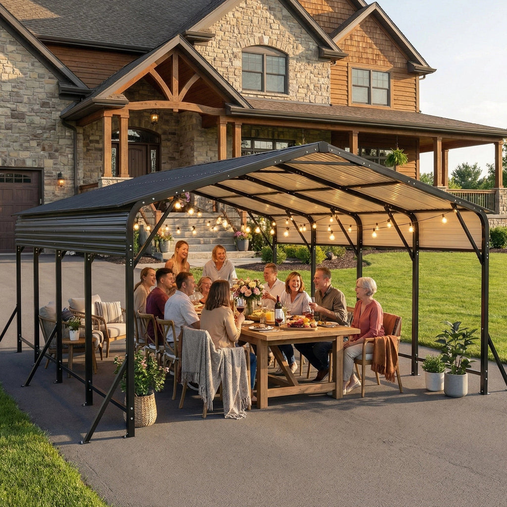 20'x20' Galvanated Steel Carport Canopy