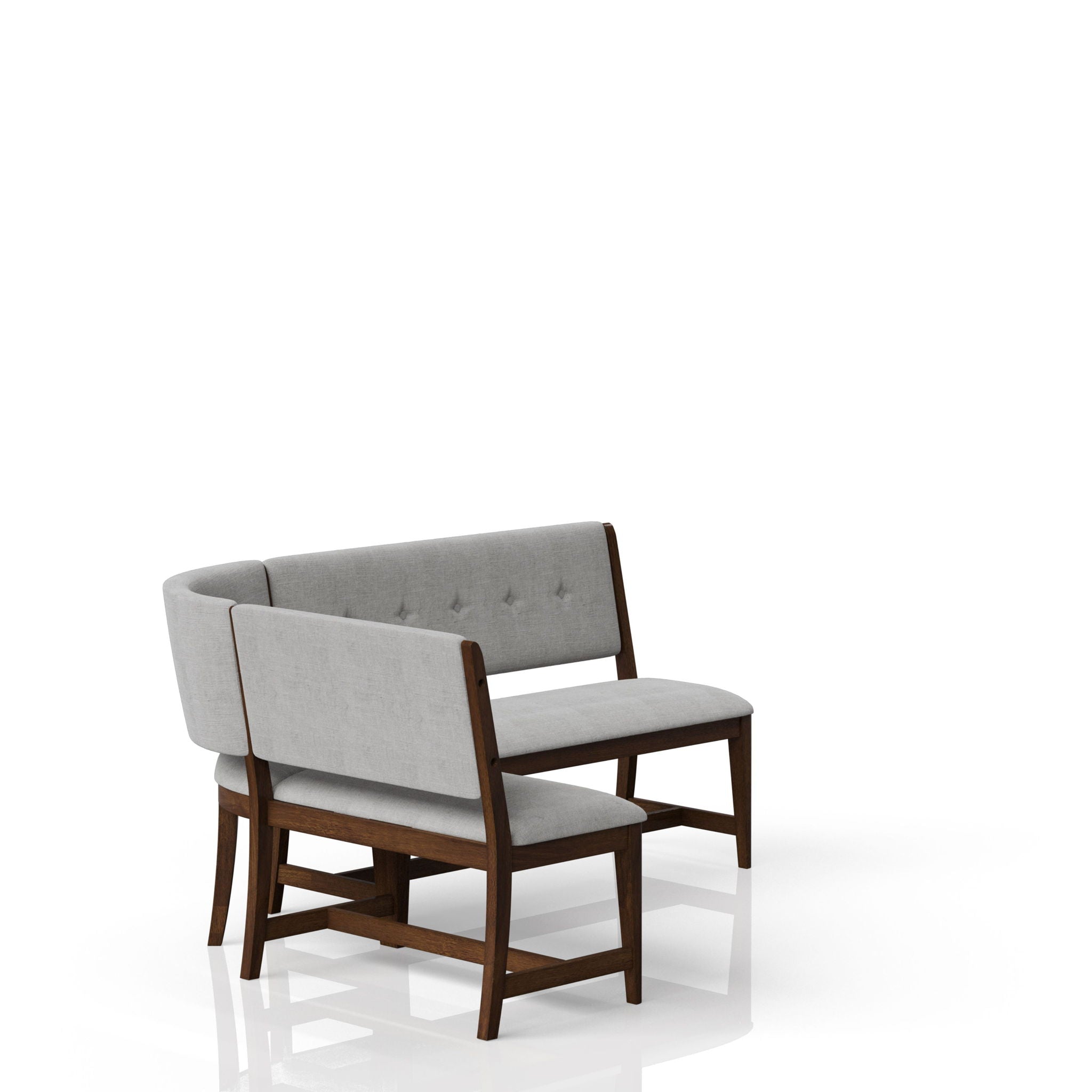 Curved Dining Bench Upholstered Curved Bench - Beige