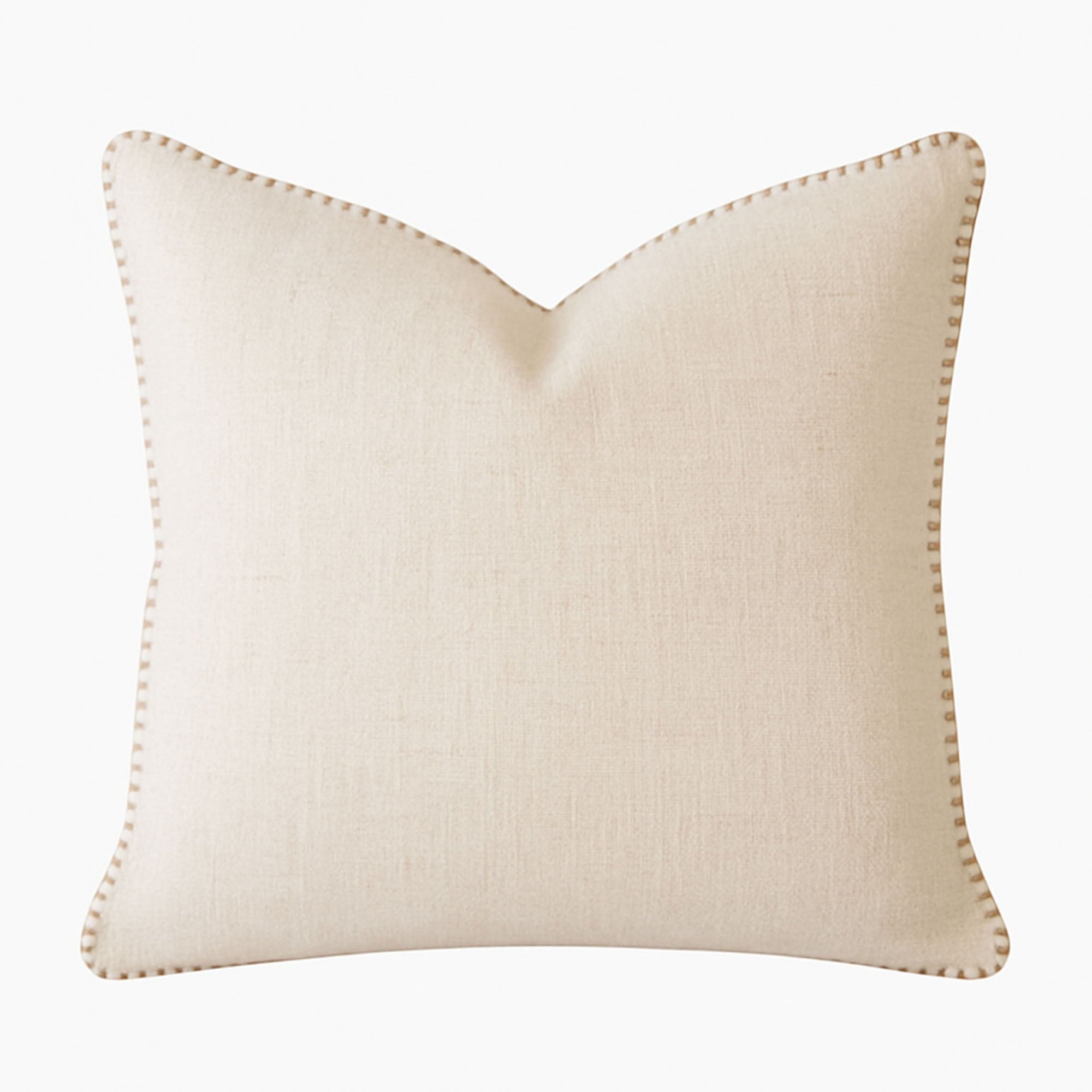 Homey Cozy Throw Pillow With Decorative Stitching - Ivory
