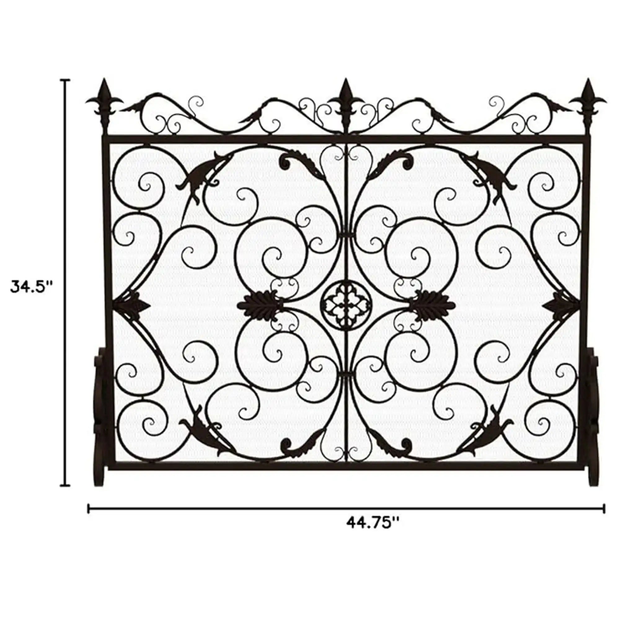 Darcie Wrought Iron Fireplace Screen Ornate Design