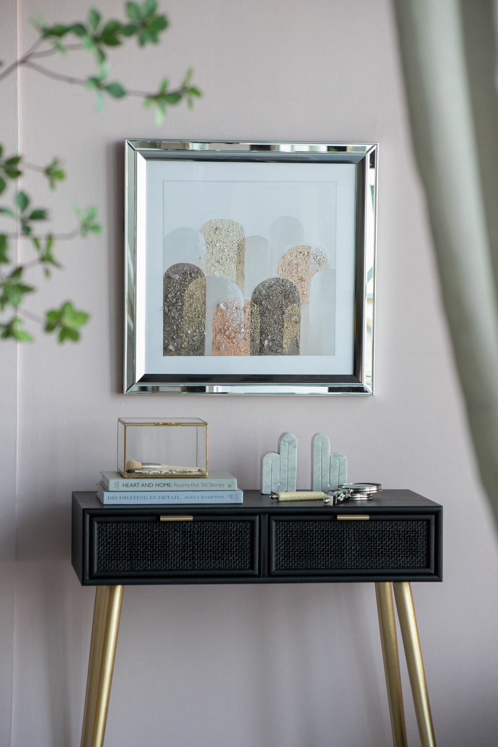 S/2 23.6x23.6' Kaiden Crystal Mirror Framed Wall Art