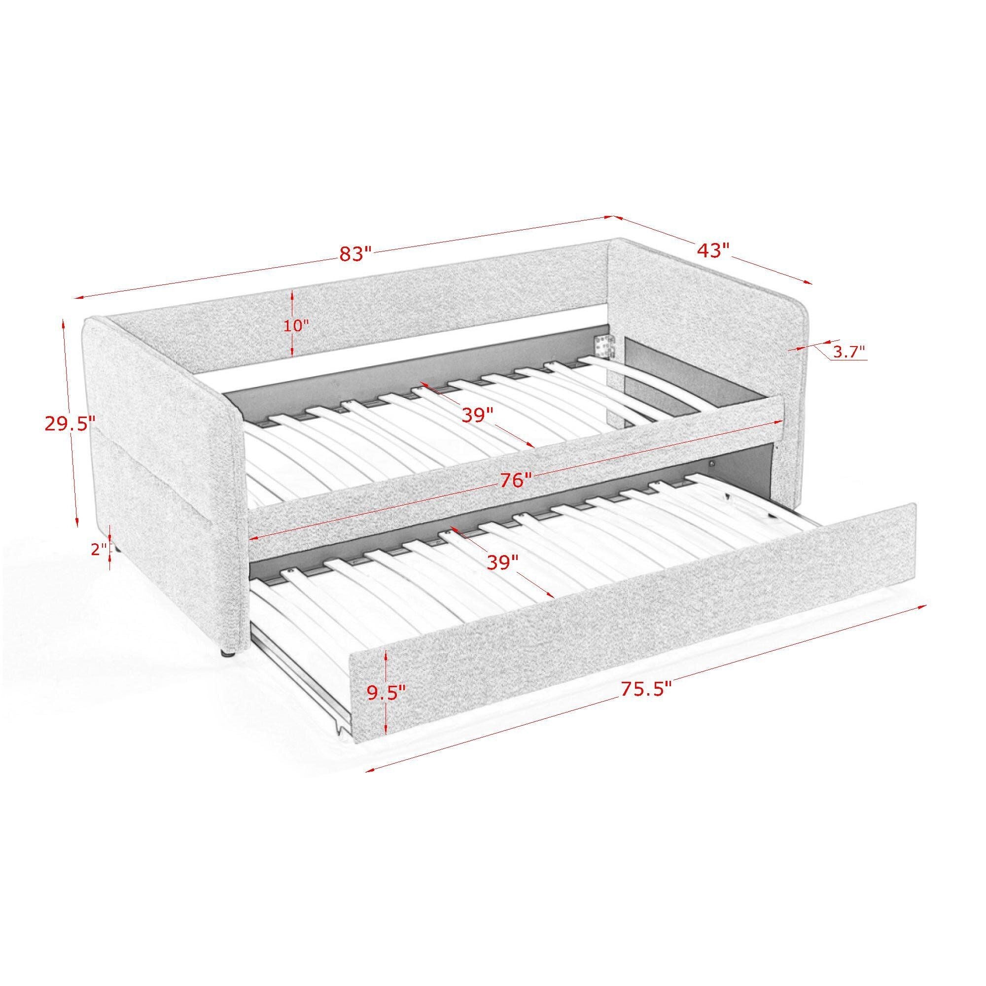 Upholstered Daybed With Pop Up Trundle