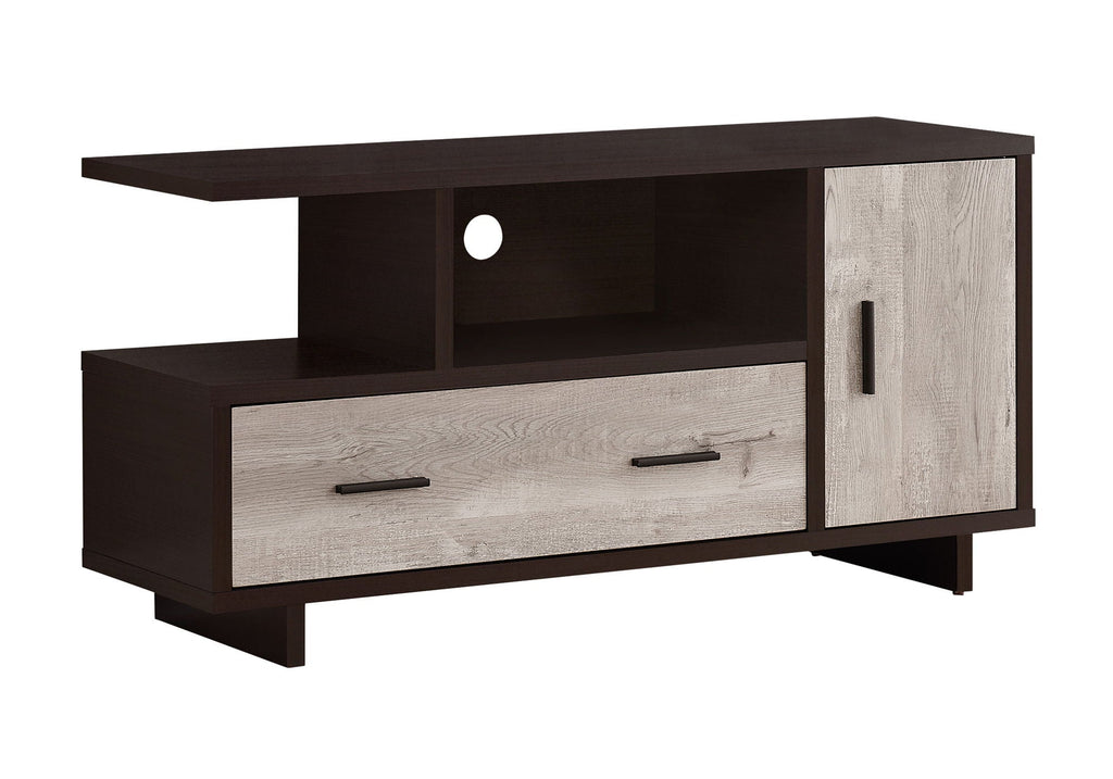 Contemporary TV Stand Console with Storage and Wire Management