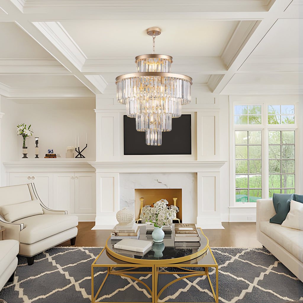 Golden Luxury Crystal Chandelier 23.6 Inch