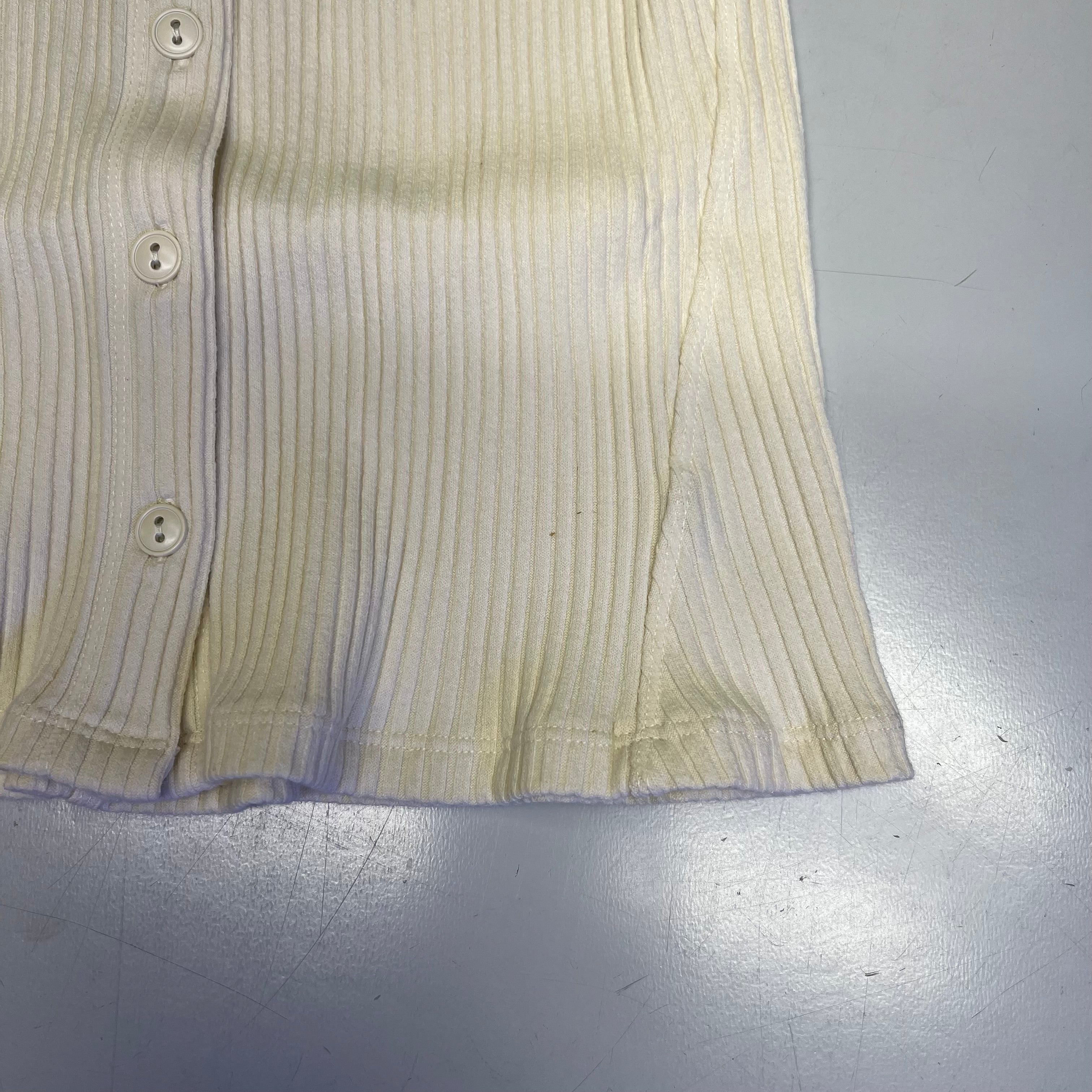 FREE PEOPLE Ribbed Cap Sleeve Most Wanted Cardi Women's Sz S Ivory 92736032