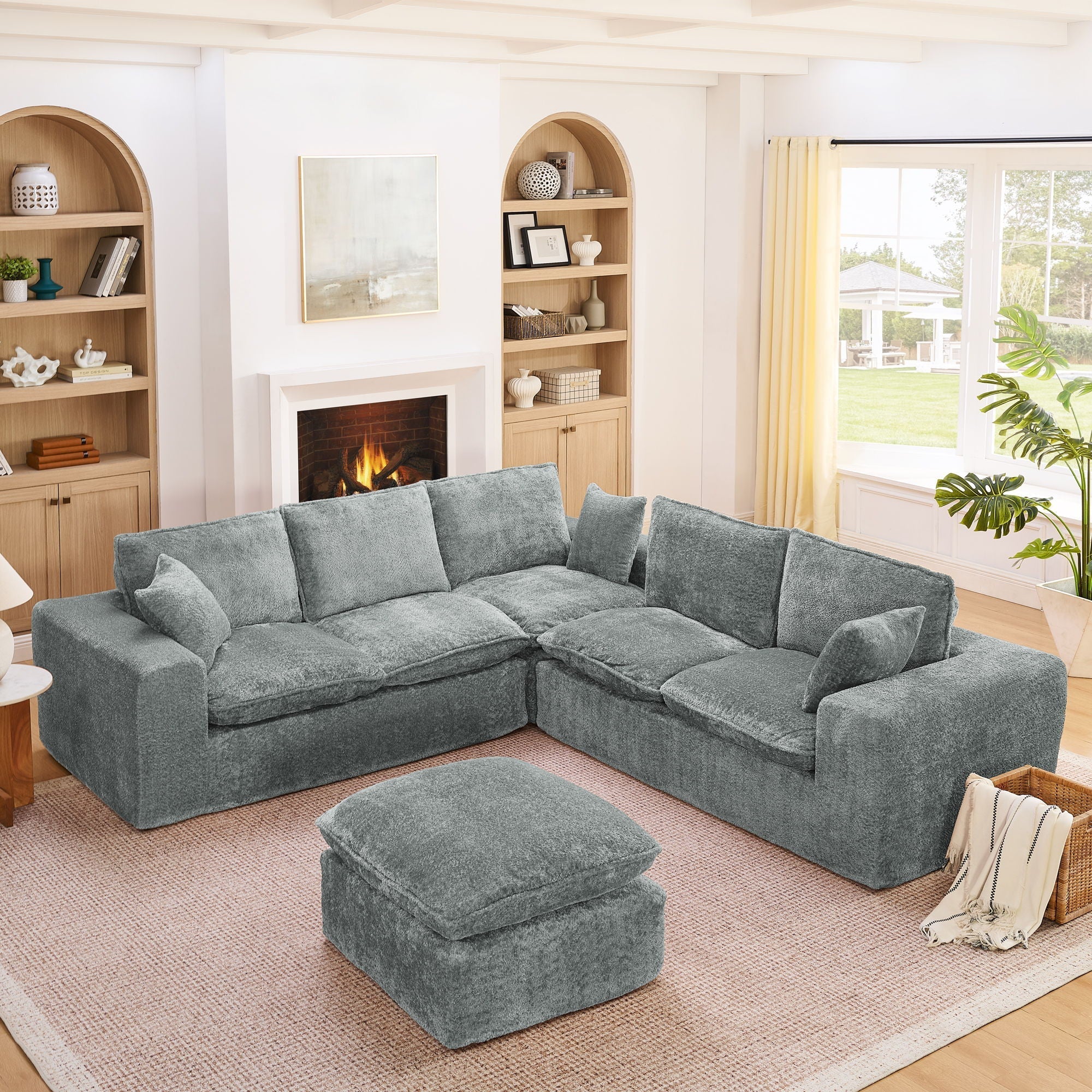 Sectional Sofa With Moveable Ottoman