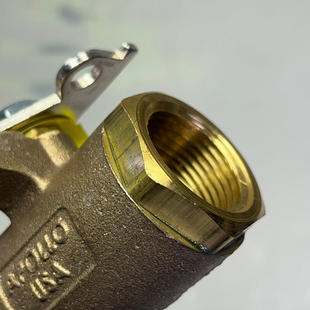 APOLLO Bronze Body 2-Piece Ball Valve W/ Pad Lock 1" 2.2" Top Inlet 75-105-01